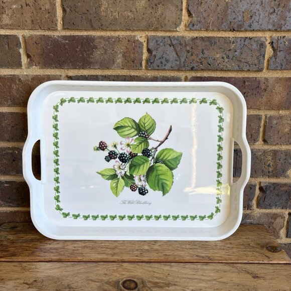 Portmeirion Botanic Garden Melamine Serving Tray w Handles The Wild Blackberry - Picture 1 of 7